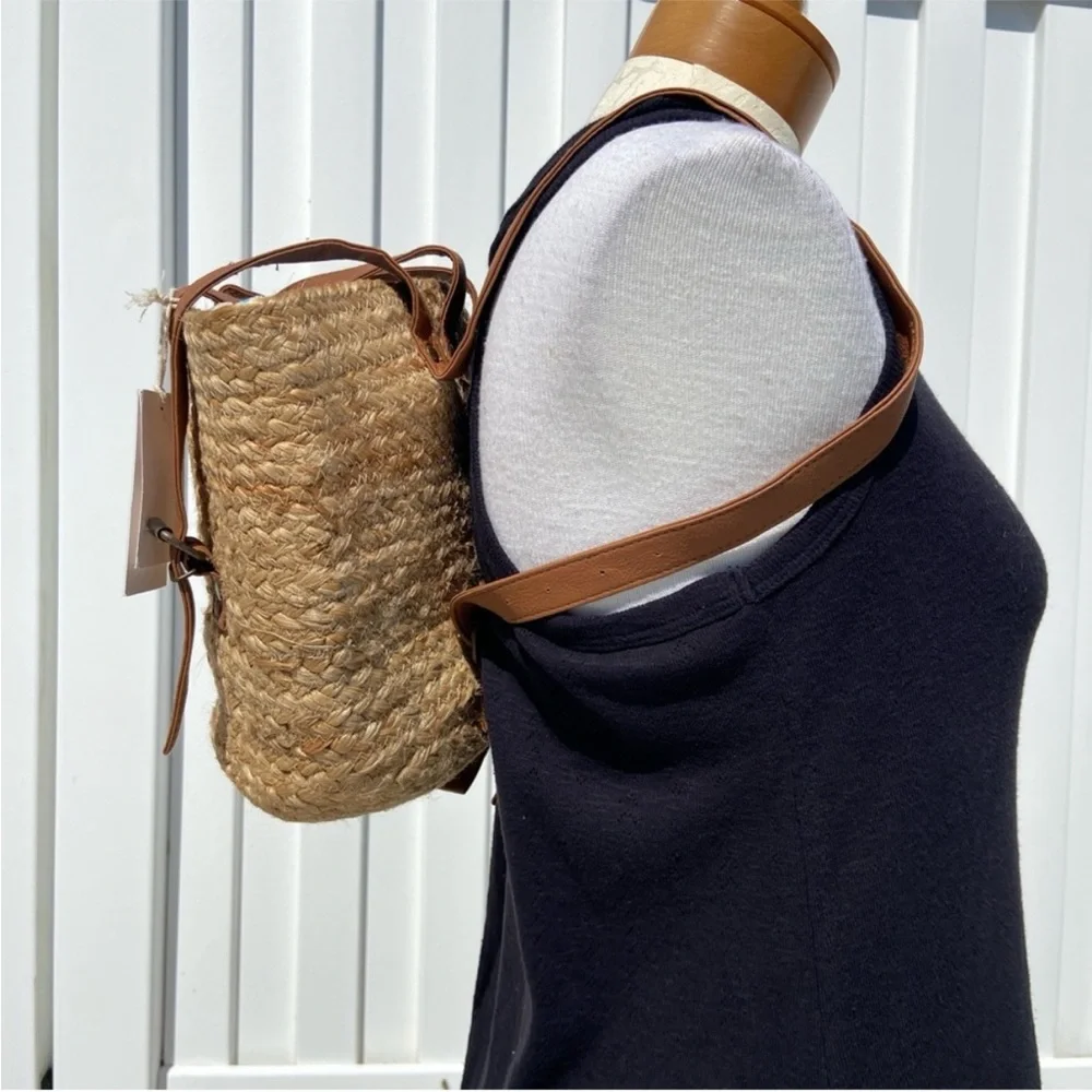 XIX PALMS Beach Insulated Cooler Picnic Shorebreak Woven Jute Backpack NEW